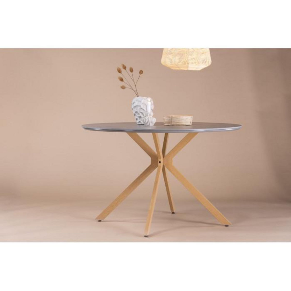 Paris Prix Table à Manger Ronde Piazza  120cm Gris