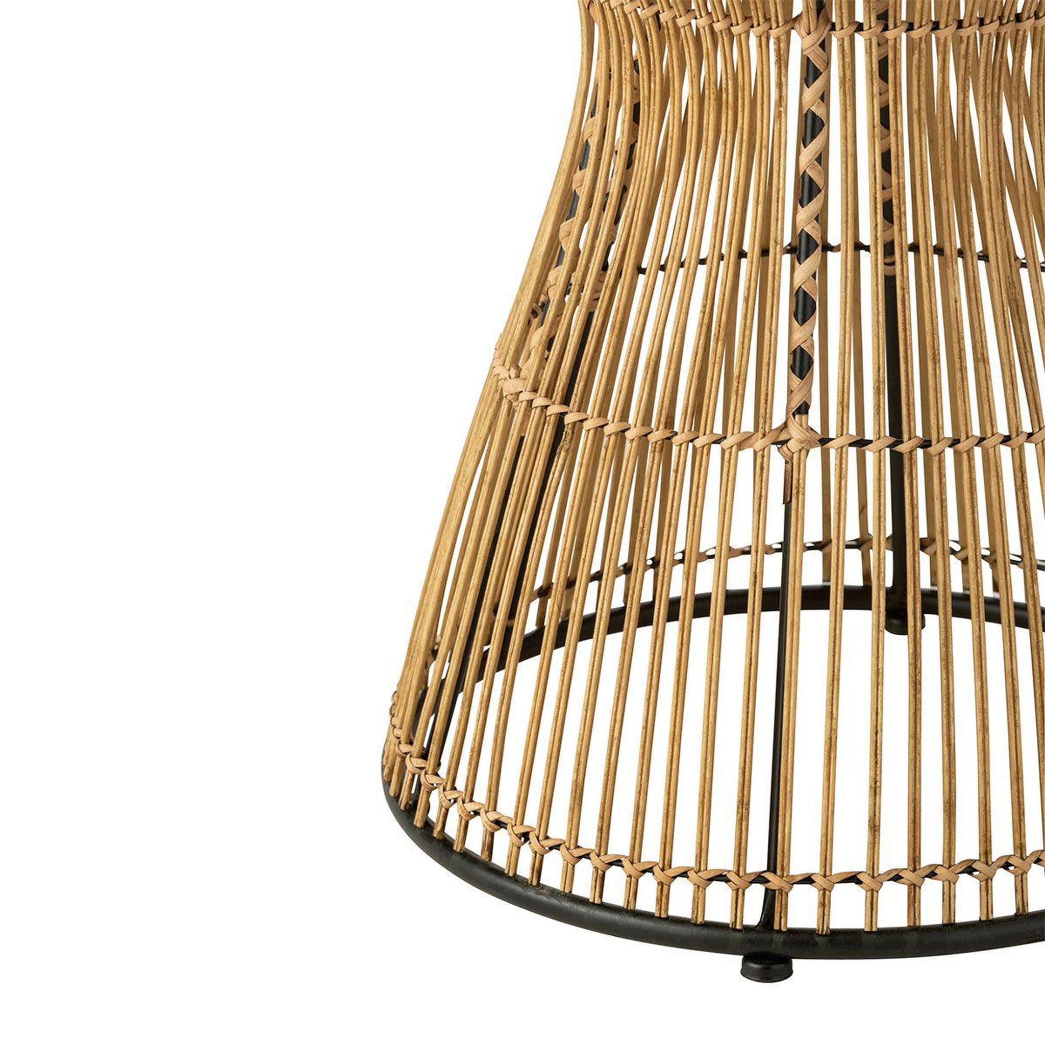 Voir la diapositive 3 : J-LINE Table d'appoint design en bambou  rainures  63cm naturel