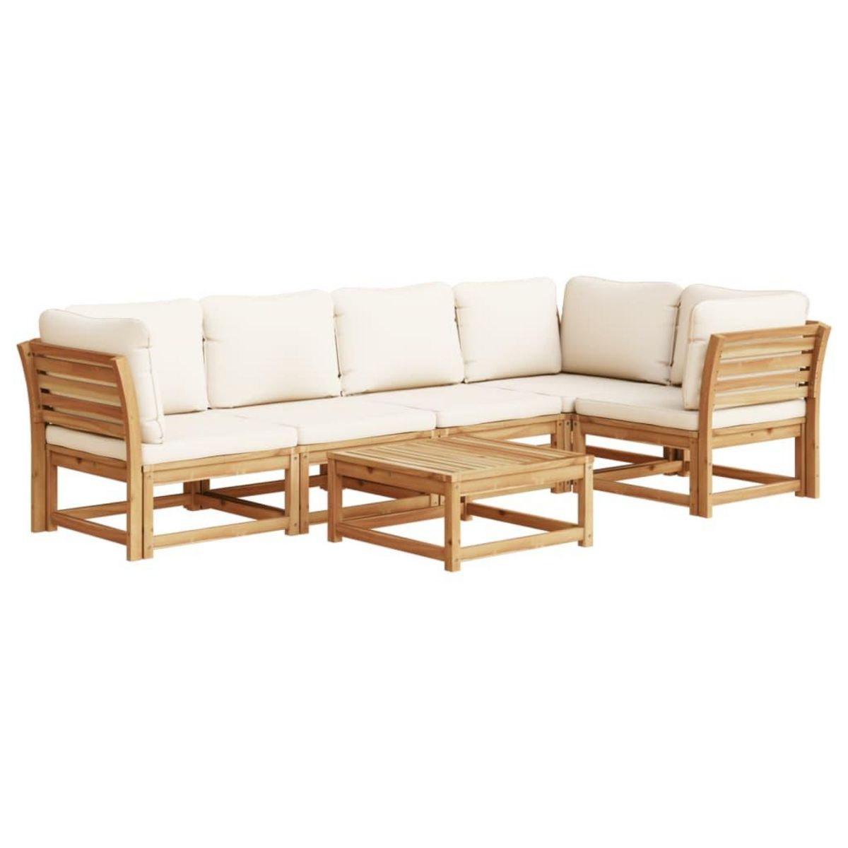 VIDAXL Salon de jardin 6 pcs avec coussins bois d'acacia solide