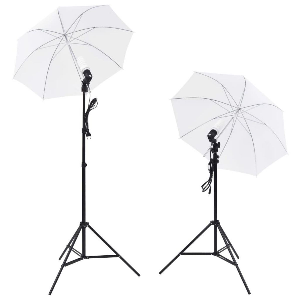 VIDAXL Kit de studio photo avec lampes toile de fond et reflecteur