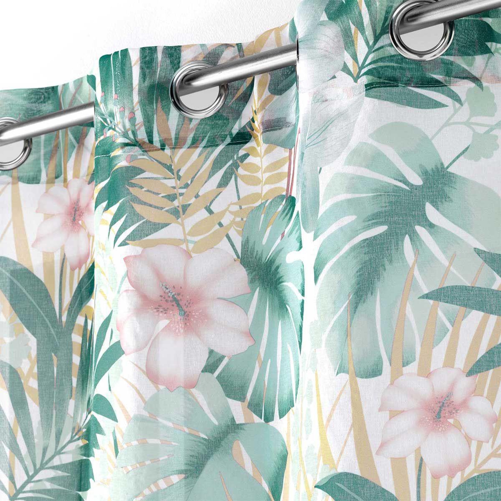 Voir la diapositive 2 : Douceur d'Intérieur Rideau voilage à œillets  kely  140x240cm blanc