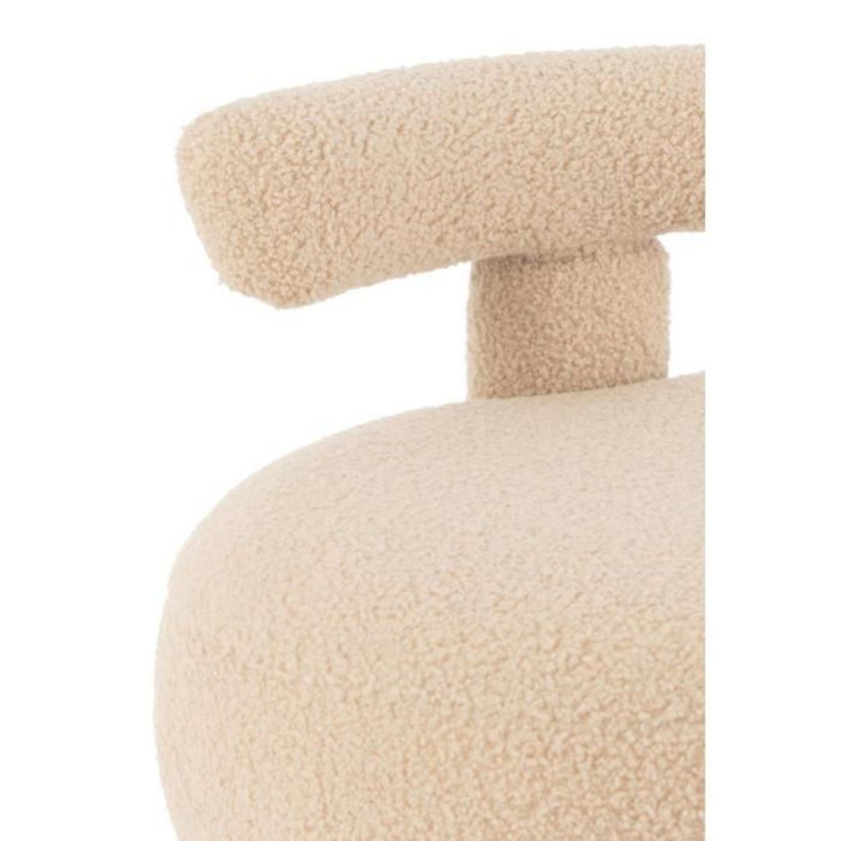 Paris Prix Pouf Bouclette Avec Dossier  Teddy  52cm Beige