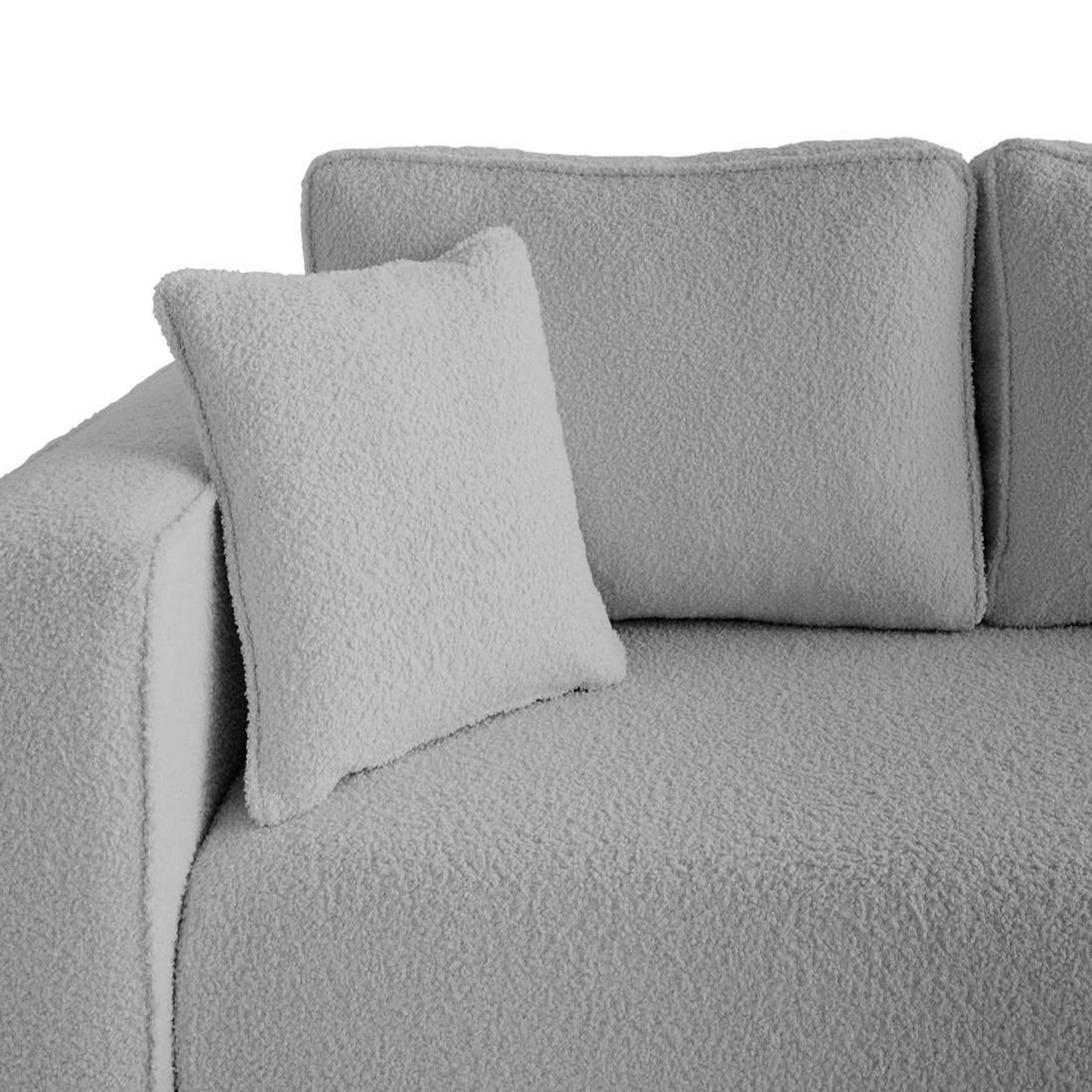 Voir la diapositive 6 : BEST MOBILIER Topaze - canapé d'angle déhoussable réversible 4 places en tissu bouclette