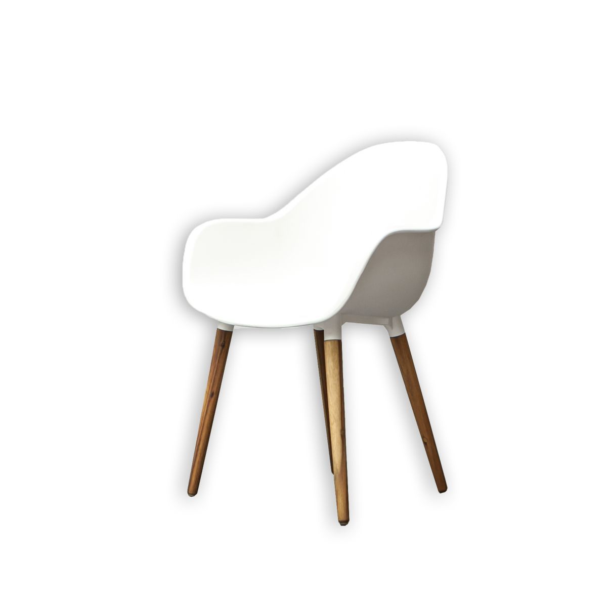 IDCOM Lot de 4 fauteuils de jardin - Coque Blanc - VINY