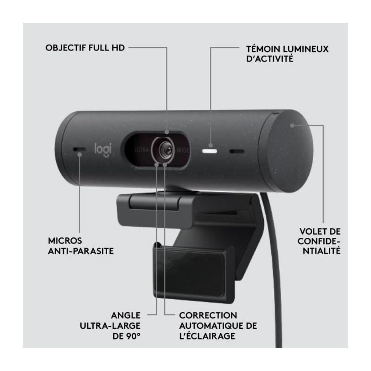 Logitech Webcam Brio 500 HD Graphite