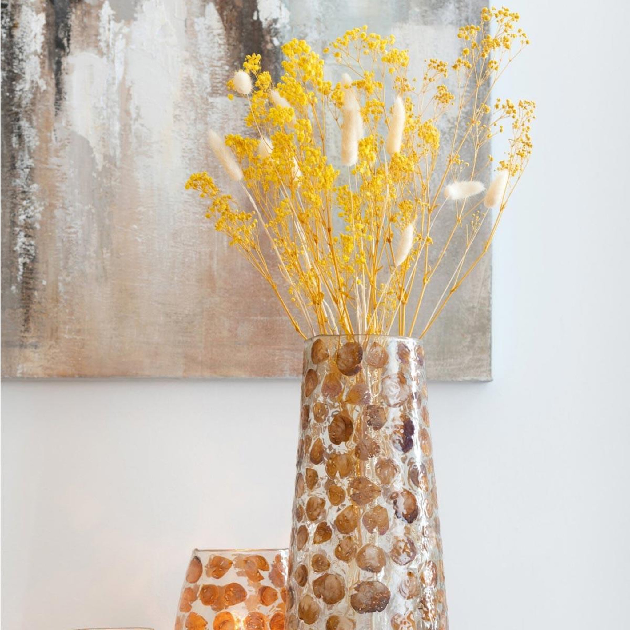 Voir la diapositive 3 : J-LINE Bouquet de Fleurs  Queue de Lièvre  86cm Écru