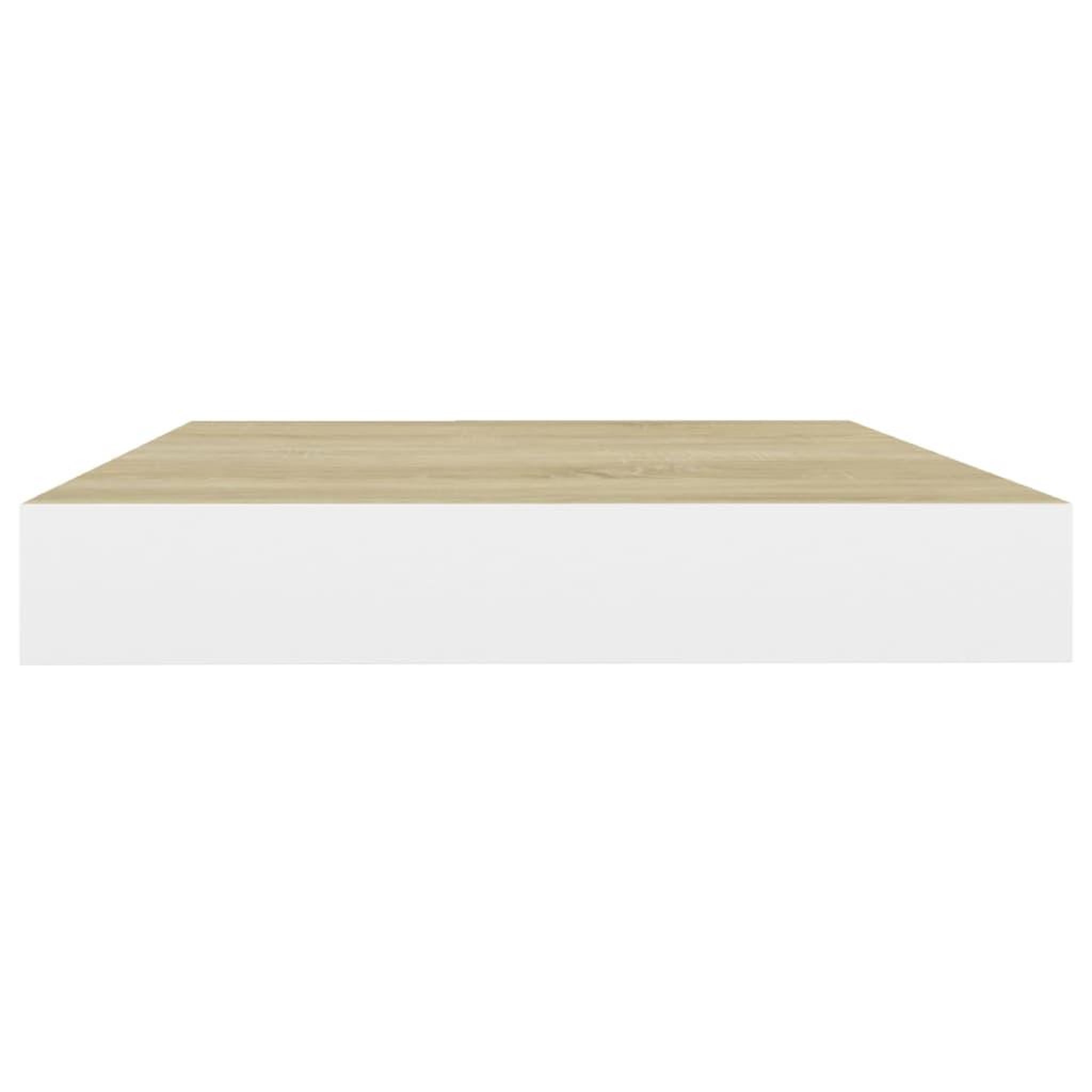Voir la diapositive 5 : VIDAXL Etagere murale flottante chene et blanc 50x23x3,8 cm MDF