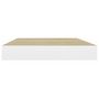 Voir la diapositive 5 : VIDAXL Etagere murale flottante chene et blanc 50x23x3,8 cm MDF