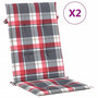 Voir la diapositive 2 : VIDAXL Coussins de chaise de jardin a dossier haut lot de 2 120x50x3cm