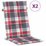 Voir la diapositive 2 : VIDAXL Coussins de chaise de jardin a dossier haut lot de 2 120x50x3cm
