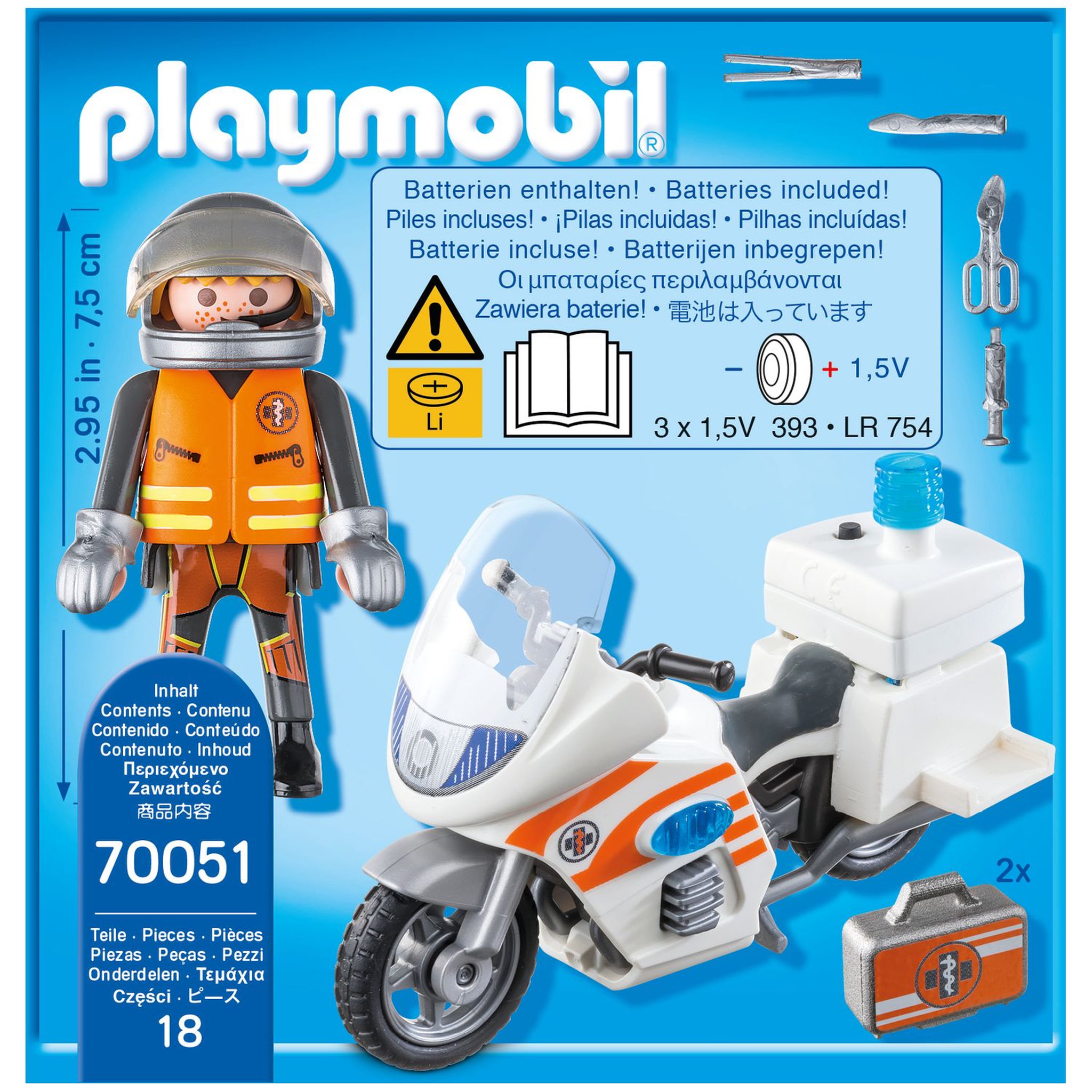 Voir la diapositive 4 : PLAYMOBIL 70051 - City Life - Urgentiste et moto
