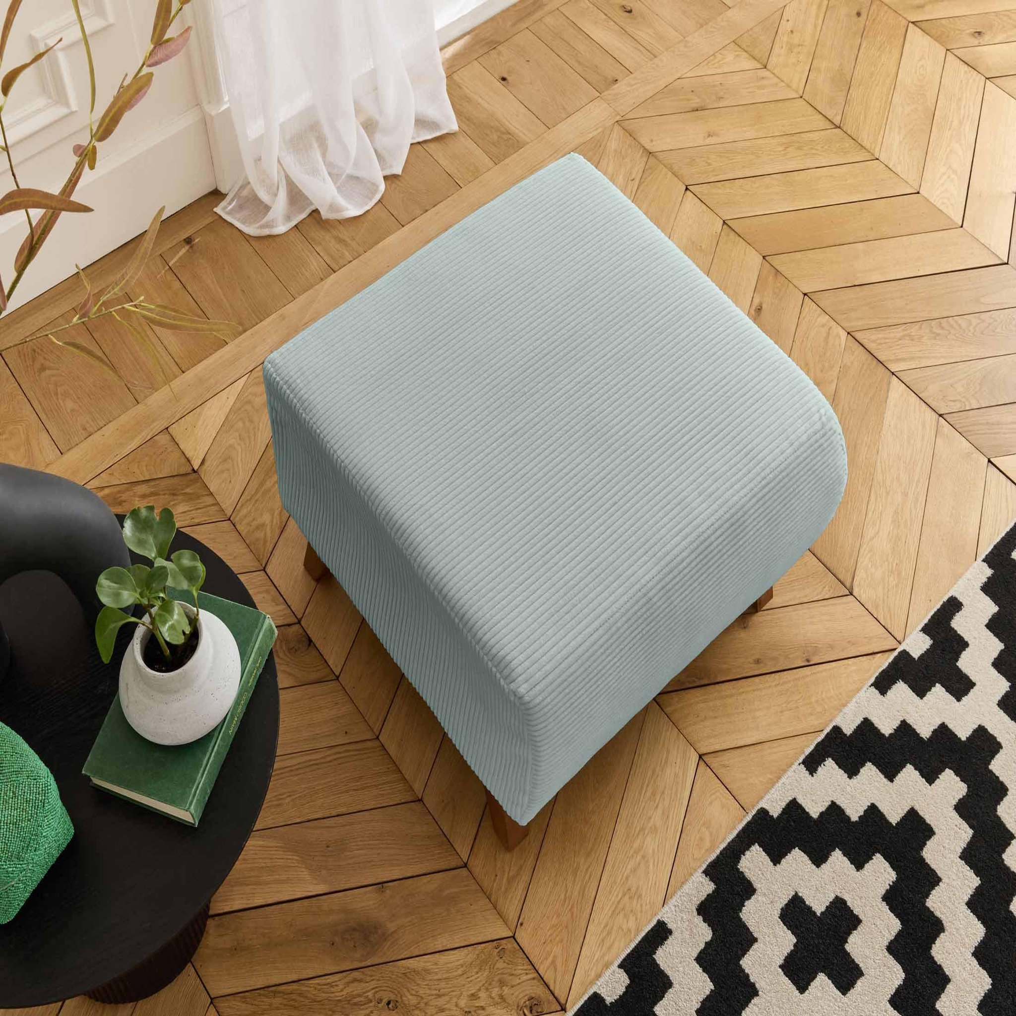 Voir la diapositive 4 : BEST MOBILIER Cristal - pouf modulable - 65 cm - en velours côtelé