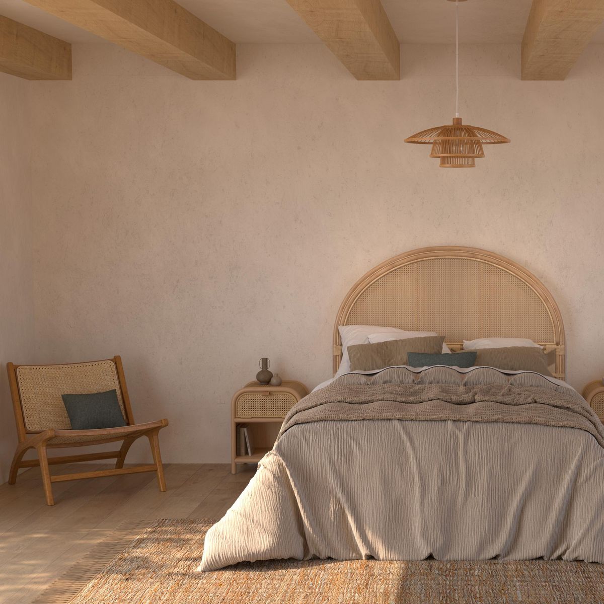 Rendez vous déco Fauteuil en teck et tressage cannage en rotin - Kilka