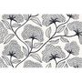 Voir la diapositive 3 : HABITABLE Lot de 2 sets de table motifs ginkgo CASSIA - 28 x 43 cm - Beige et noir