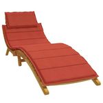 VIDAXL Coussin de chaise longue rouge melange 186x58x3 cm tissu