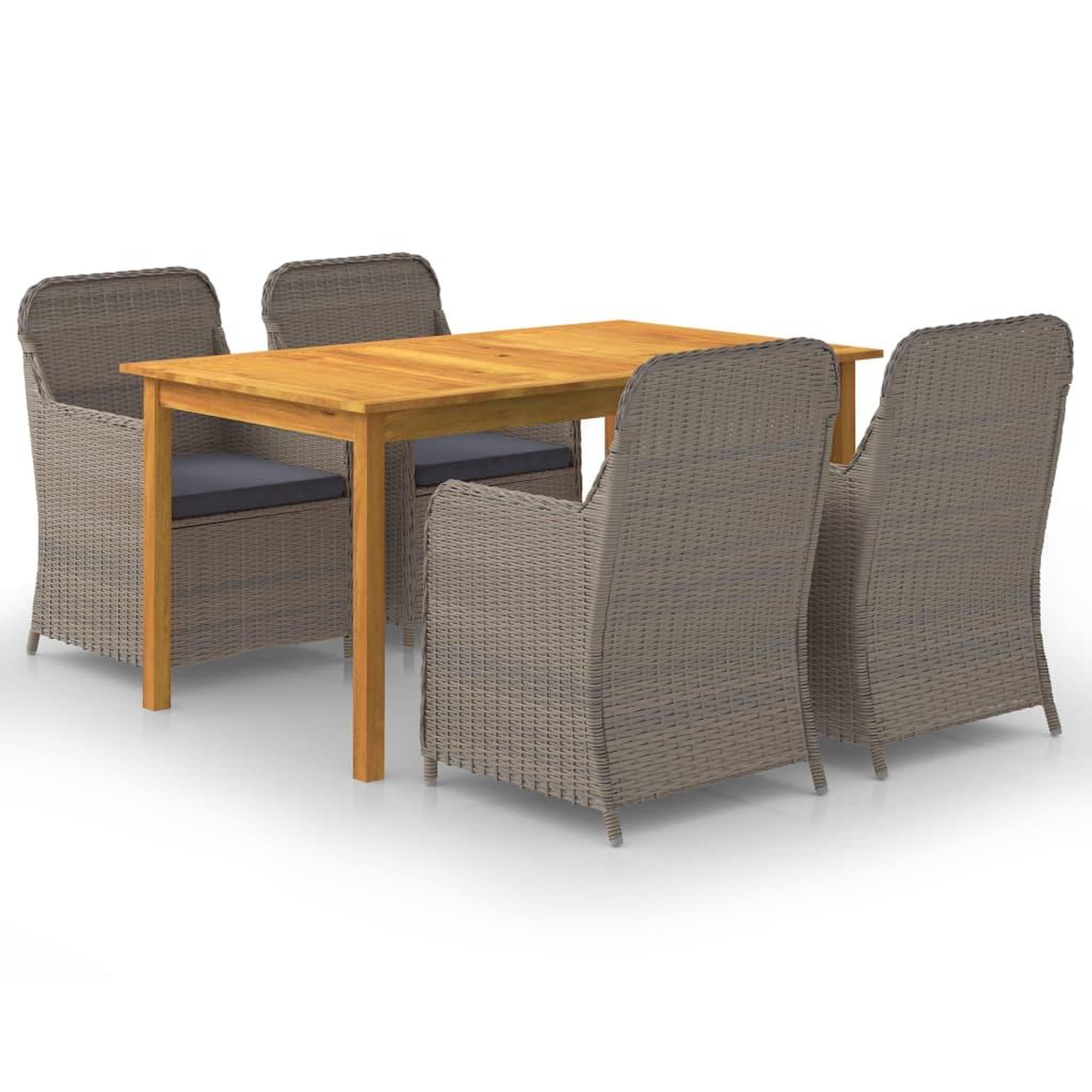 Voir la diapositive 1 : VIDAXL Ensemble a manger de jardin 5 pcs Marron