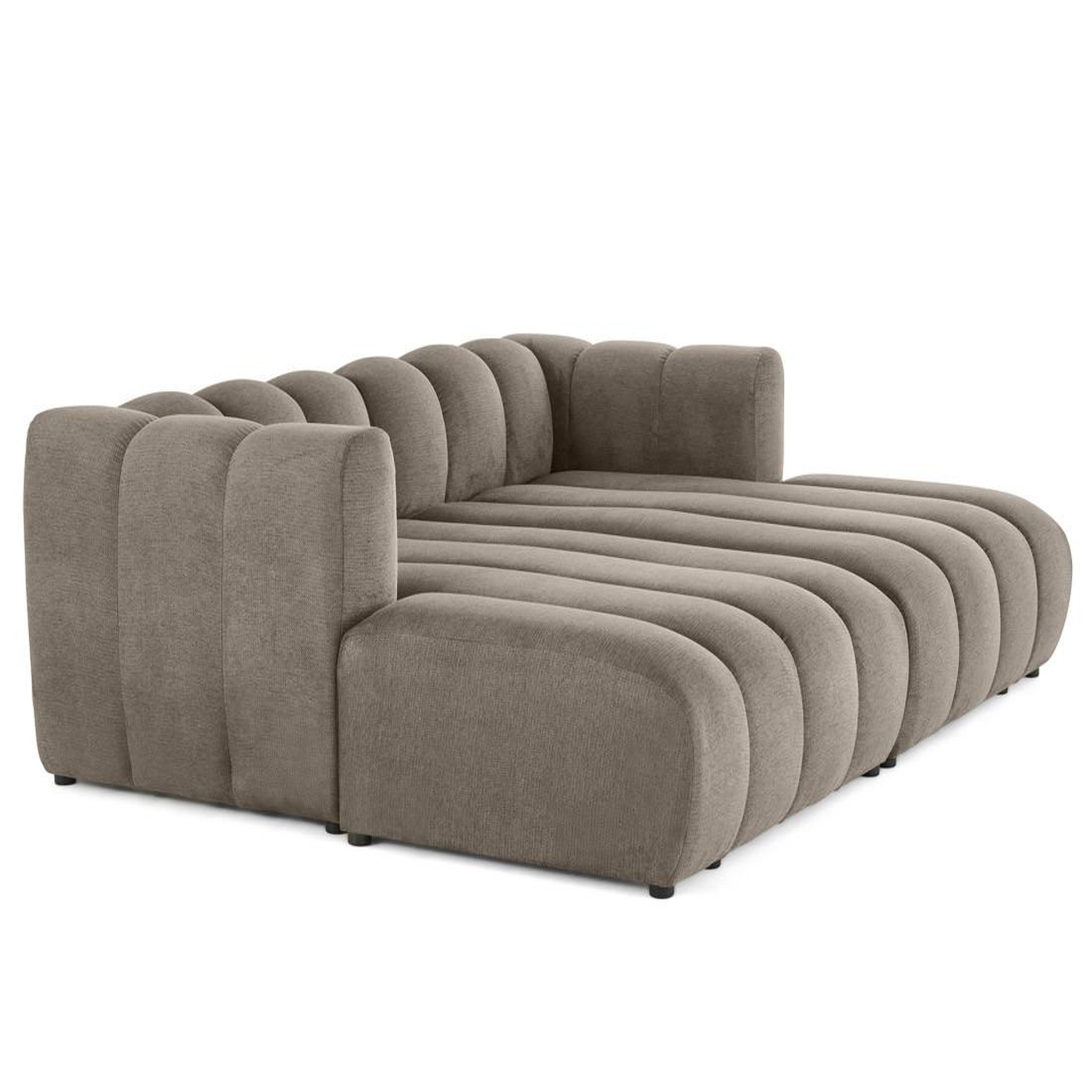 Voir la diapositive 2 : LISA DESIGN Debbie - canapé modulable droit 3 places avec double méridienne - assise profonde - en tissu texturé