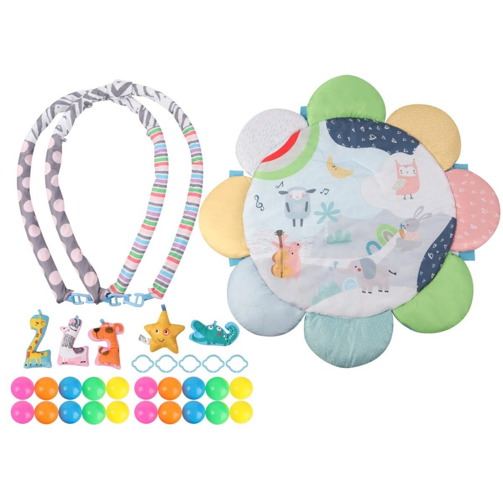 Voir la diapositive 3 : MILLY MALLY Tapis éducatif 2-en-1 TinyMini Zoo Fleur