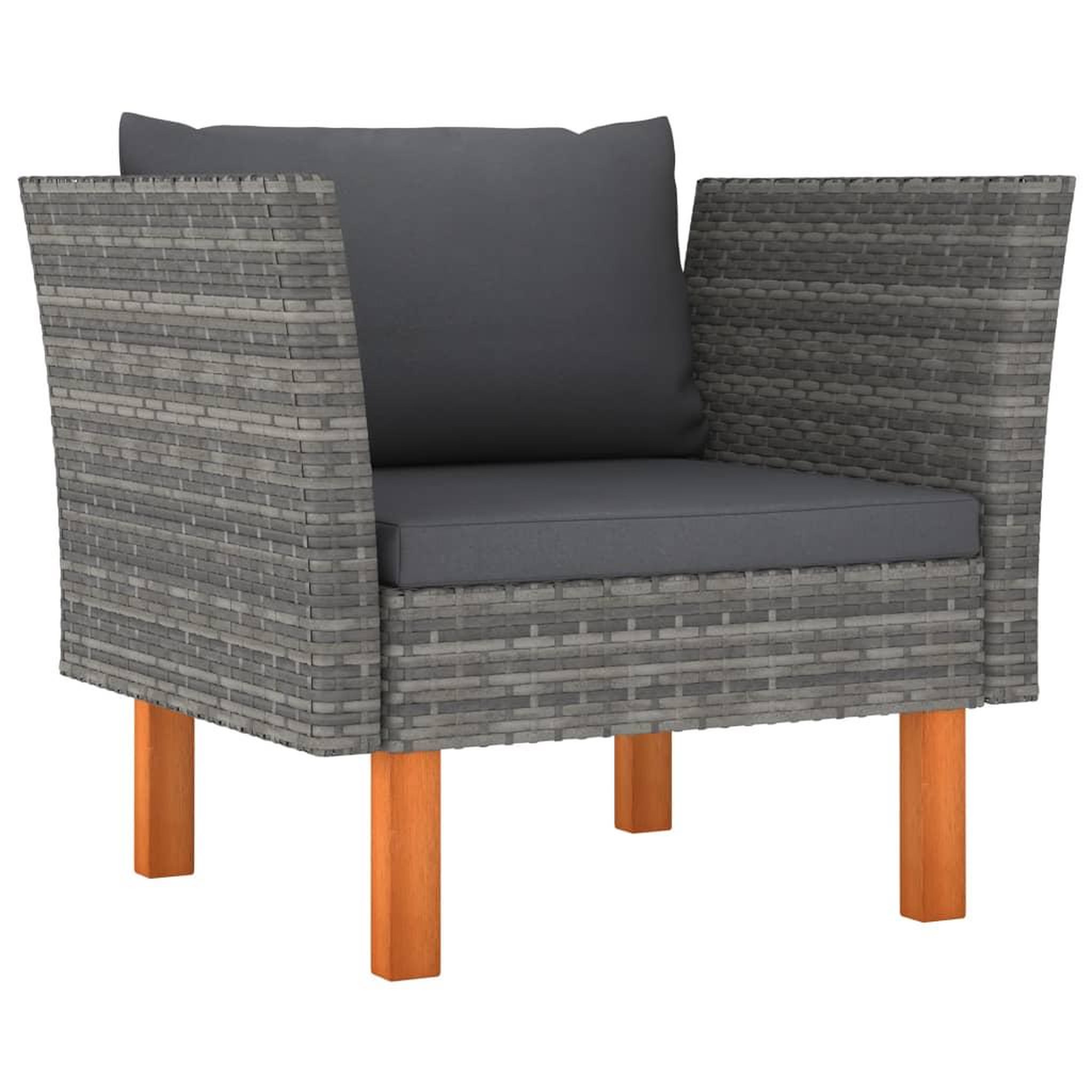 Voir la diapositive 5 : VIDAXL Salon de jardin 7 pcs Resine tressee et bois d'eucalyptus Gris