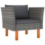 Voir la diapositive 5 : VIDAXL Salon de jardin 7 pcs Resine tressee et bois d'eucalyptus Gris