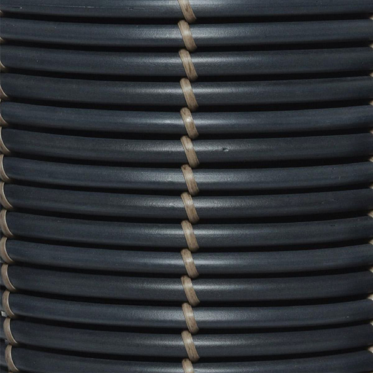 JARDIDECO Lot de 2 cache-pots en polyrotin anthracite rond sur pieds - Jardideco