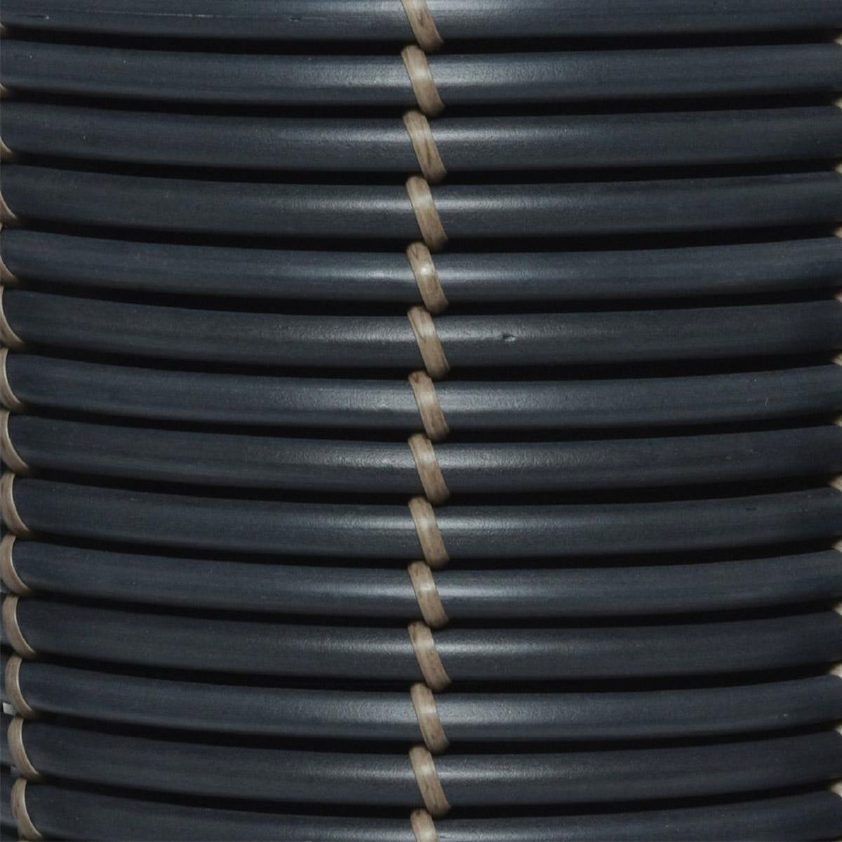 JARDIDECO Lot de 2 cache-pots en polyrotin anthracite rond sur pieds - Jardideco