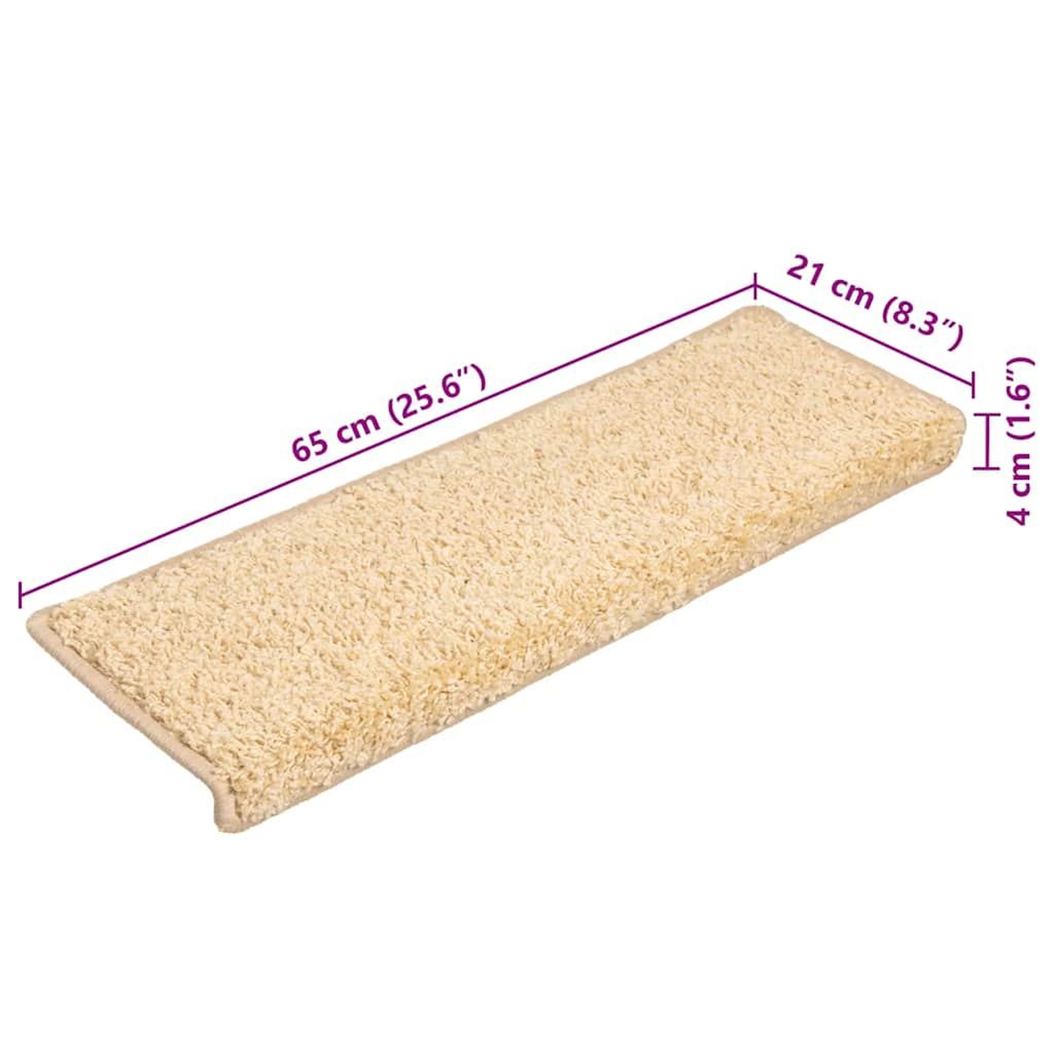 Voir la diapositive 6 : VIDAXL Tapis d'escalier 20 pcs 65x21x4 cm creme