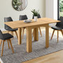 Voir la diapositive 2 : ID MARKET Table à manger extensible rectangle DONA 4-8 personnes hêtre 80-160 cm