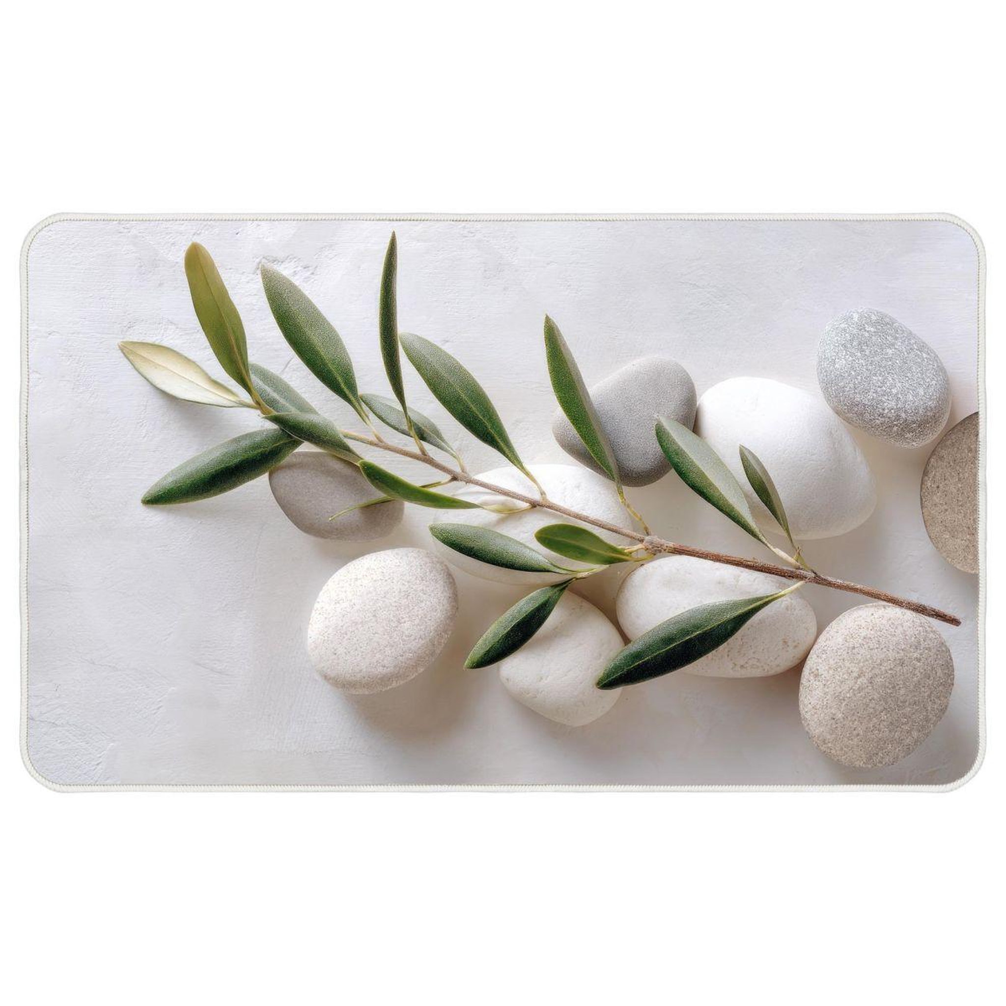 Douceur d'Intérieur Tapis imprimé  corfou  45x75cm blanc