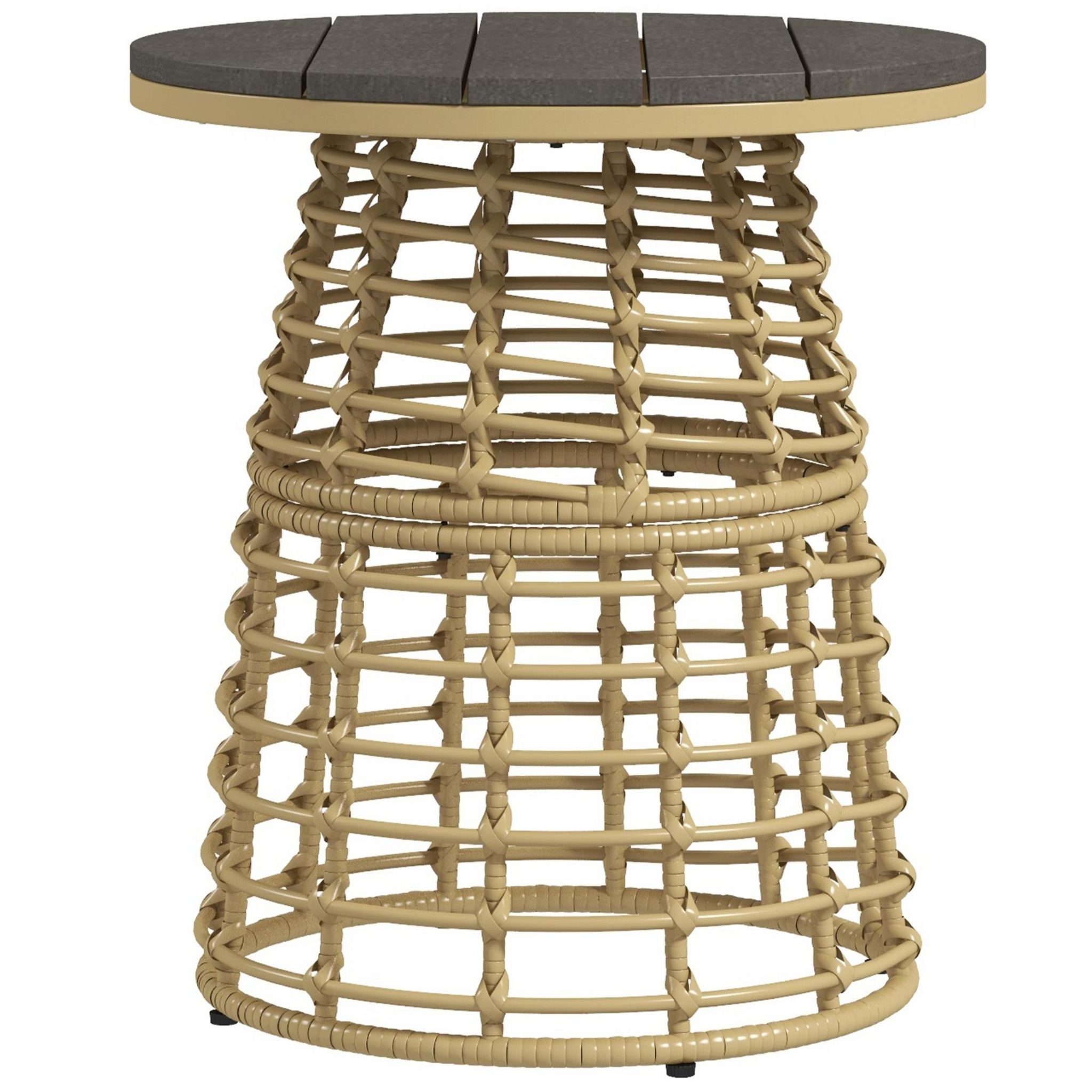 Table Basse D'appoint Vintage Blanche En Fer, Palazzo INT, 60x67 Cm, Intérieur/extérieur