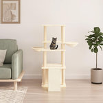VIDAXL Arbre a chat avec griffoirs en sisal creme 133 cm