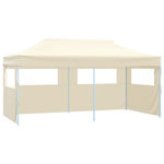 VIDAXL Tente de reception pliable avec 4 parois 3x6 m Acier Creme