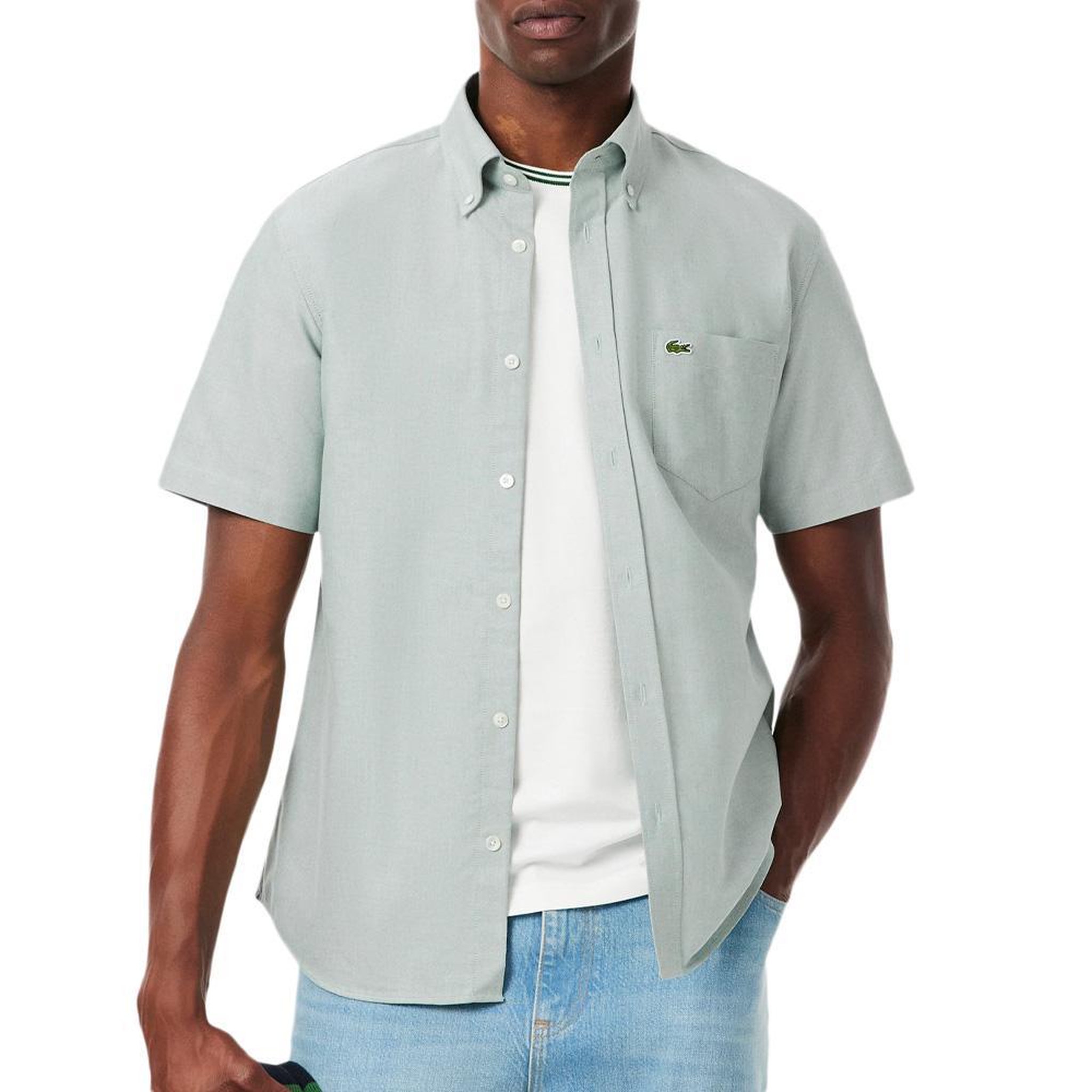 Voir la diapositive 1 : Lacoste Chemise Manches Courtes Vert Homme Lacoste regular fit Oxford