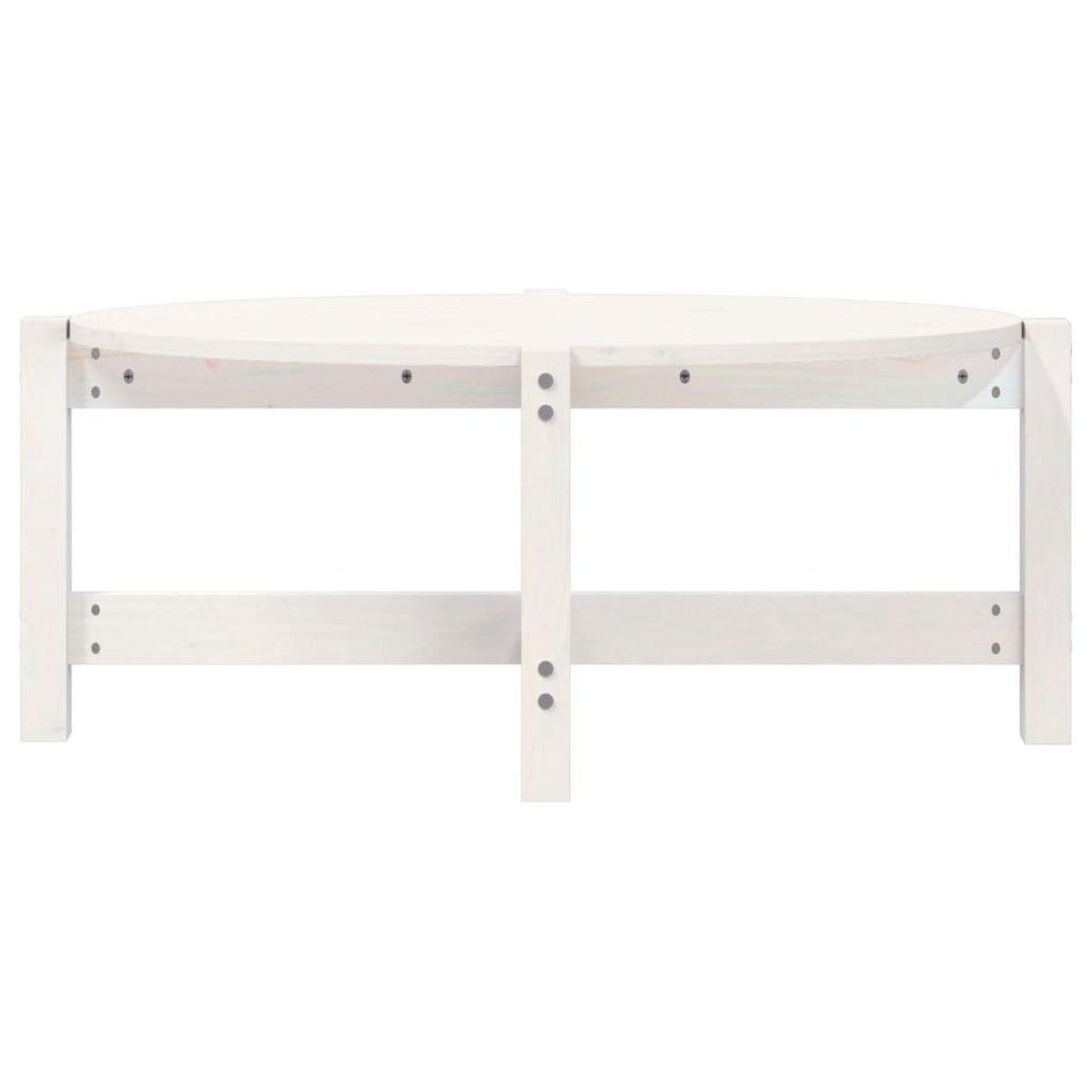 VIDAXL Table basse Blanc 87x48x35 cm Bois massif de pin