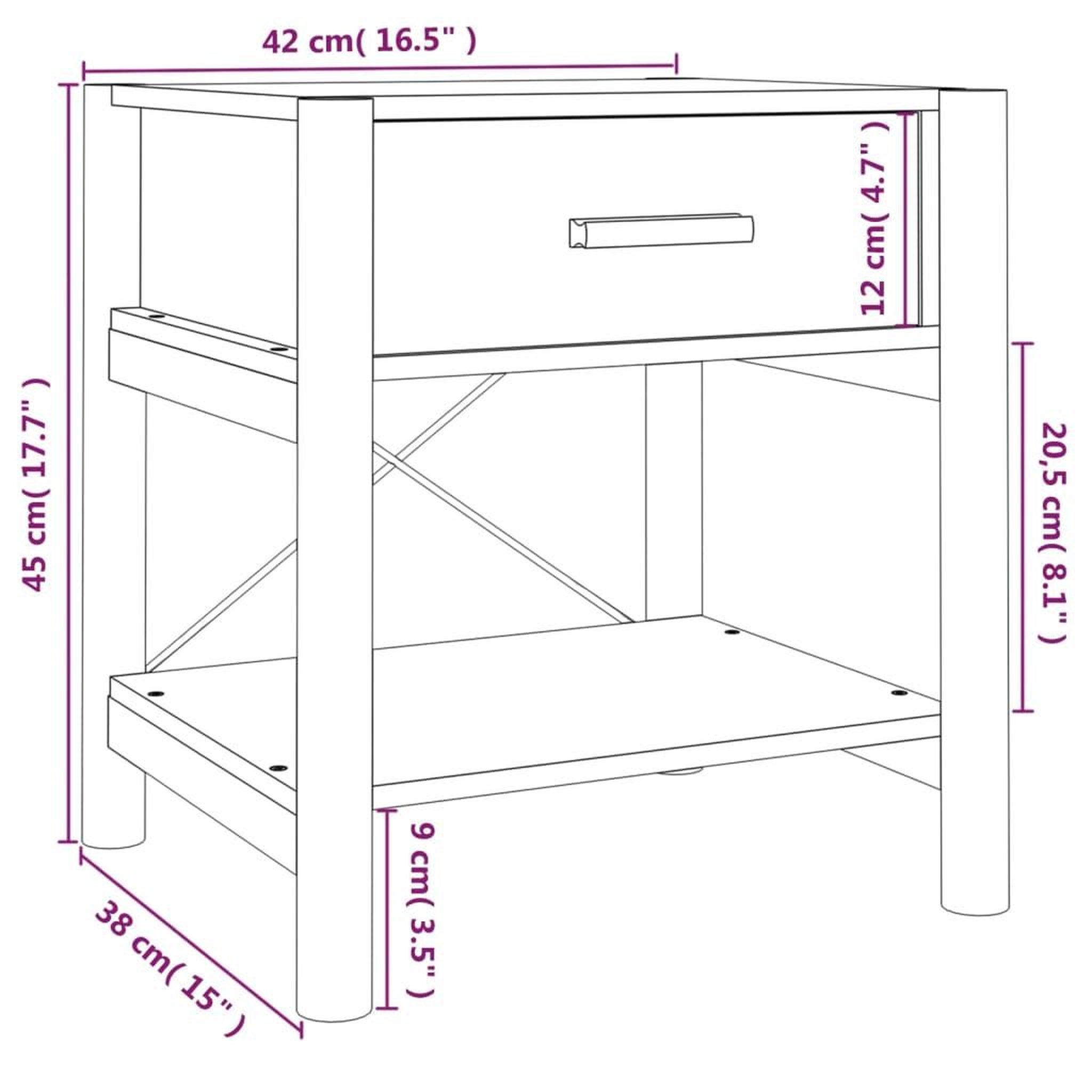 Voir la diapositive 6 : VIDAXL Tables de chevet 2 pcs Noir 42x38x45 cm Bois d'ingenierie