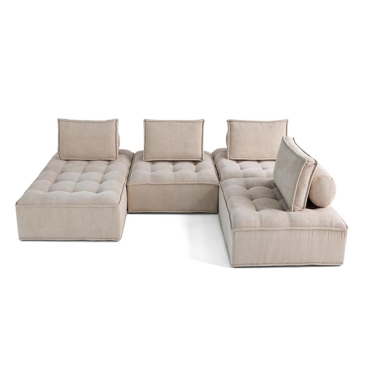 BEST MOBILIER Marisol - canapé panoramique modulable 7 places - velours texturé