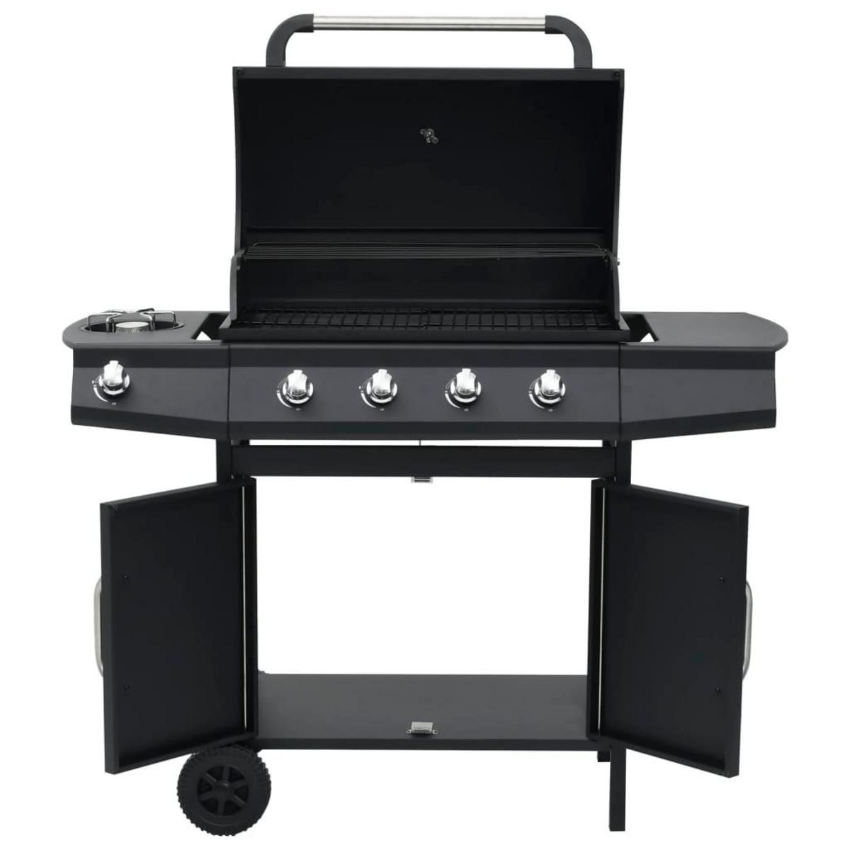 VIDAXL Barbecue a gaz 4+1 zones de cuisson Noir Acier