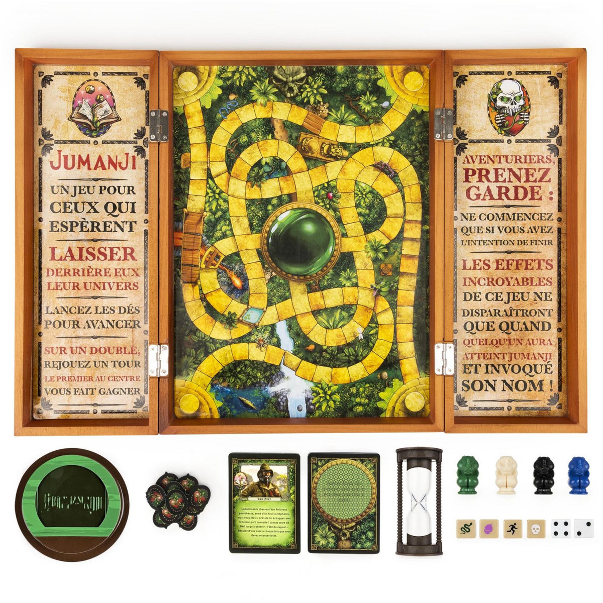 SPIN MASTER Jeu de société - Jumanji plateau bois rétro - nouvelle édition