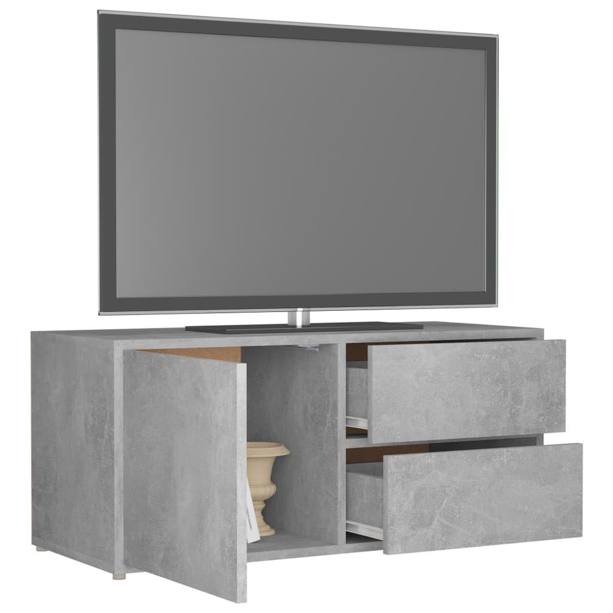 Voir la diapositive 5 : VIDAXL Meuble TV Gris beton 80x34x36 cm Bois d'ingenierie