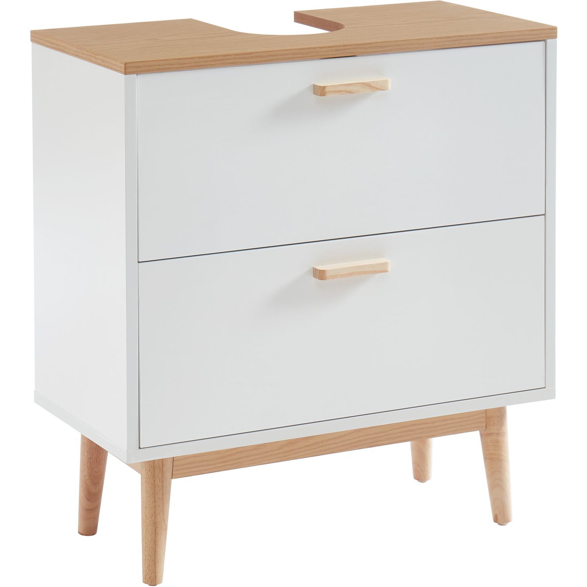 Voir la diapositive 1 : Meuble de salle de bain sous-vasque 2 tiroirs L60 cm LAGOA