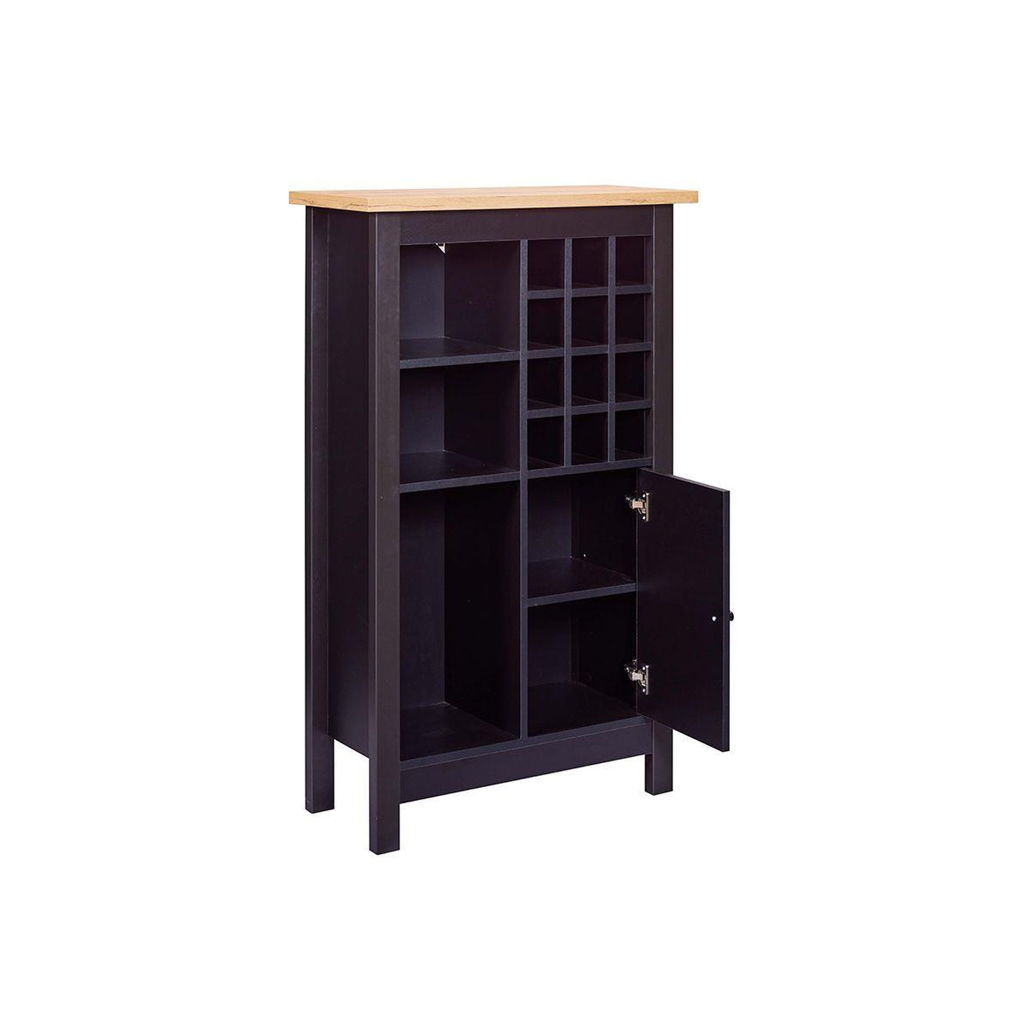 Voir la diapositive 3 : INTERLINK Buffet avec range-bouteilles  nichole  124cm noir