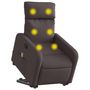 Voir la diapositive 3 : VIDAXL Fauteuil inclinable de massage Marron fonce Tissu