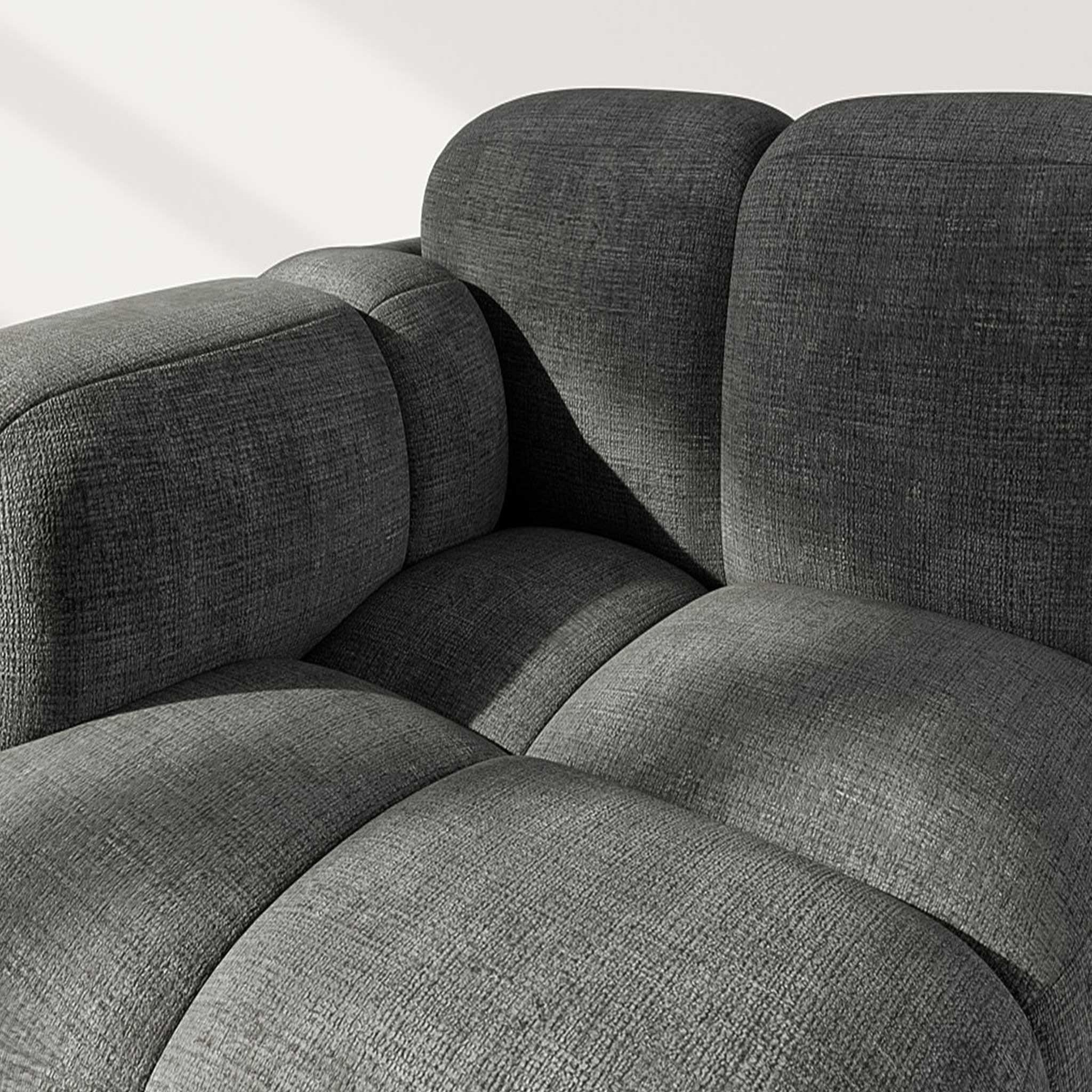 Voir la diapositive 4 : LISA DESIGN Grace - module d'assise gauche en velours texturé