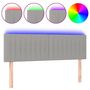 Voir la diapositive 2 : VIDAXL Tete de lit a LED Gris clair 144x5x78/88 cm Tissu
