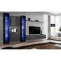Voir la diapositive 2 : Paris Prix Meuble TV Mural Design  Switch XVI  330cm Noir & Gris