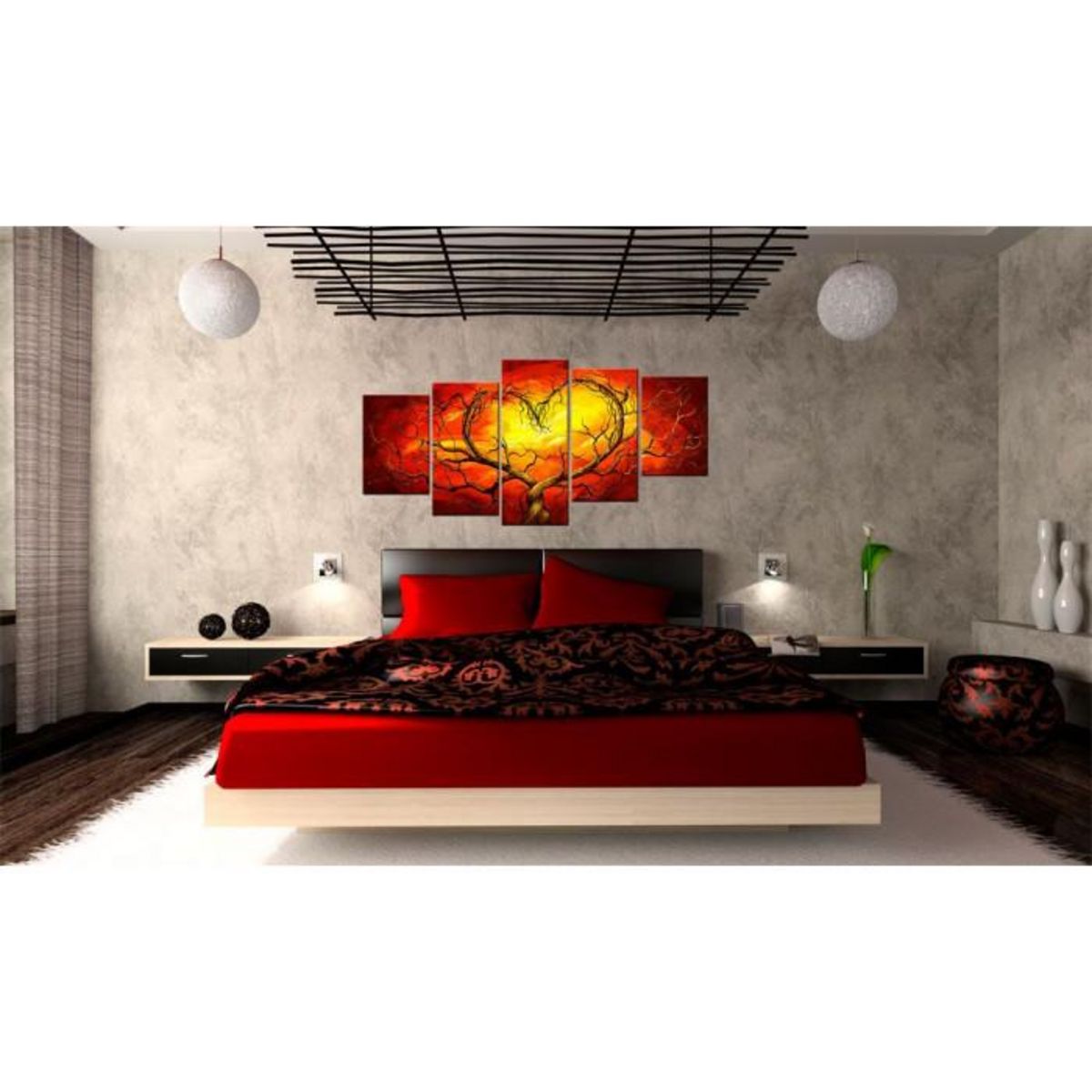 Paris Prix Tableau Imprimé  Coeur Brûlant  100x200cm