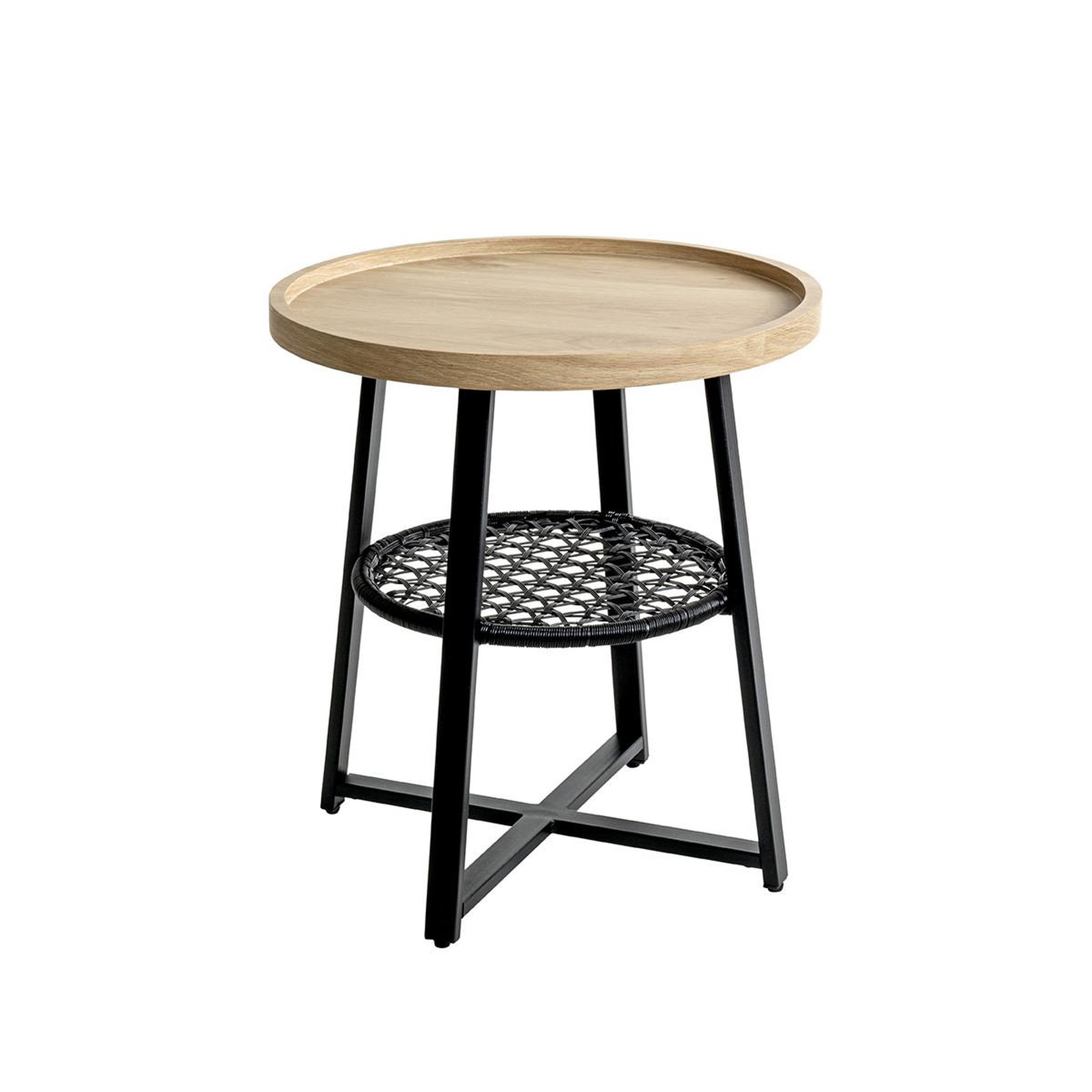 Paris Prix Table d'appoint avec étagère  columbia  55cm chêne & noir