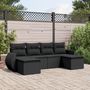 Voir la diapositive 1 : VIDAXL Salon de jardin 6 pcs avec coussins noir resine tressee