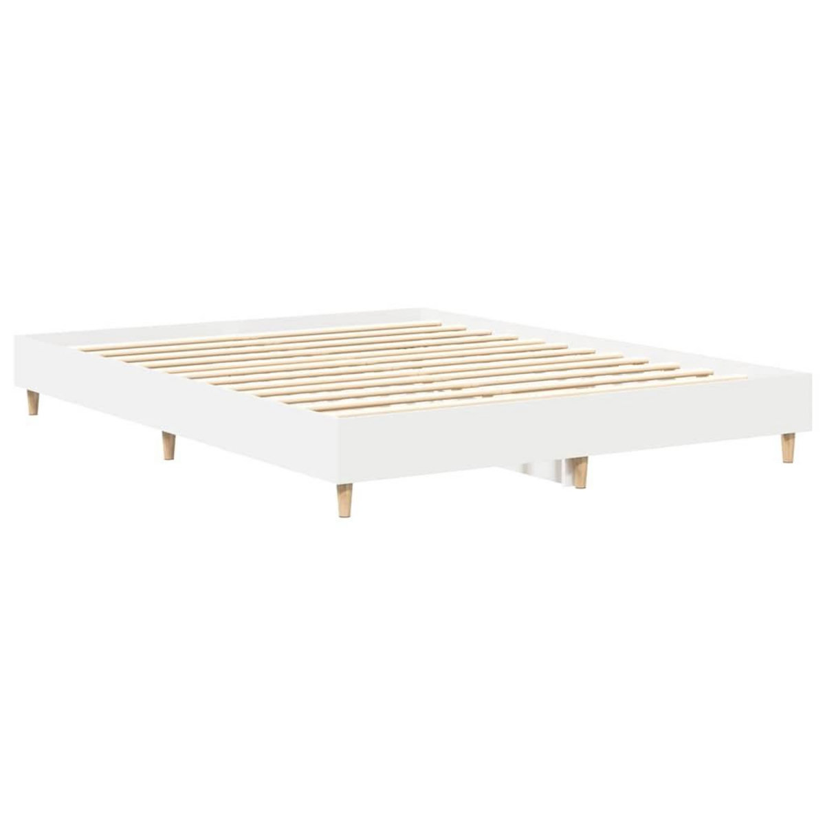 VIDAXL Cadre de lit sans matelas blanc 150x200 cm bois d'ingenierie