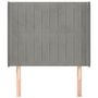 Voir la diapositive 3 : VIDAXL Tete de lit avec oreilles Gris clair 83x16x118/128 cm Velours